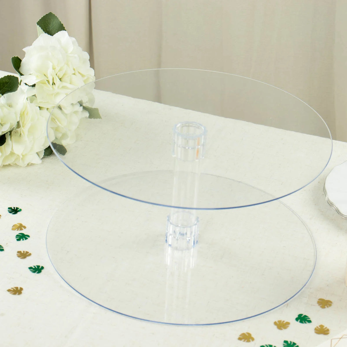 2 Tier 18 inch Acrylic Crystal Glass Clear Cupcake Stand K40844