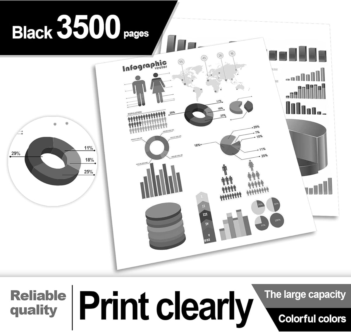 2 Pack Black Toner Cartridge K851