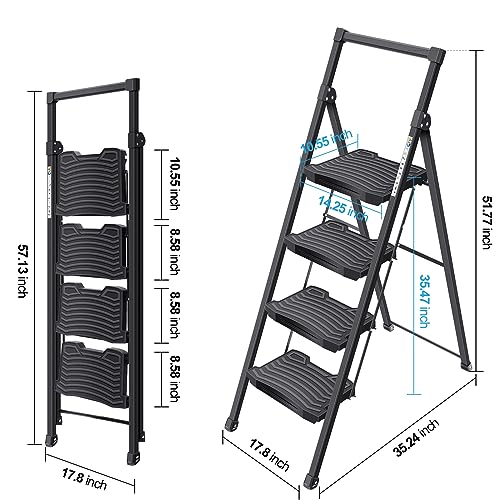 5 Step Steel Ladder with Handrail and Tool Platform V749332