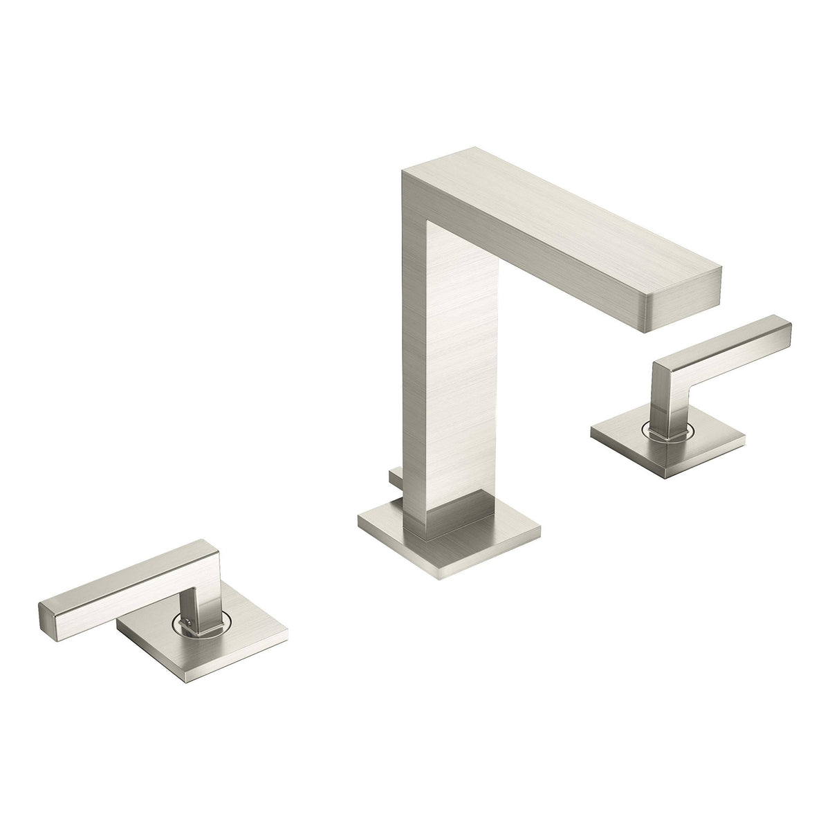 Widespread Bathroom Faucet with Drain Assembly Satin Nickel I673663