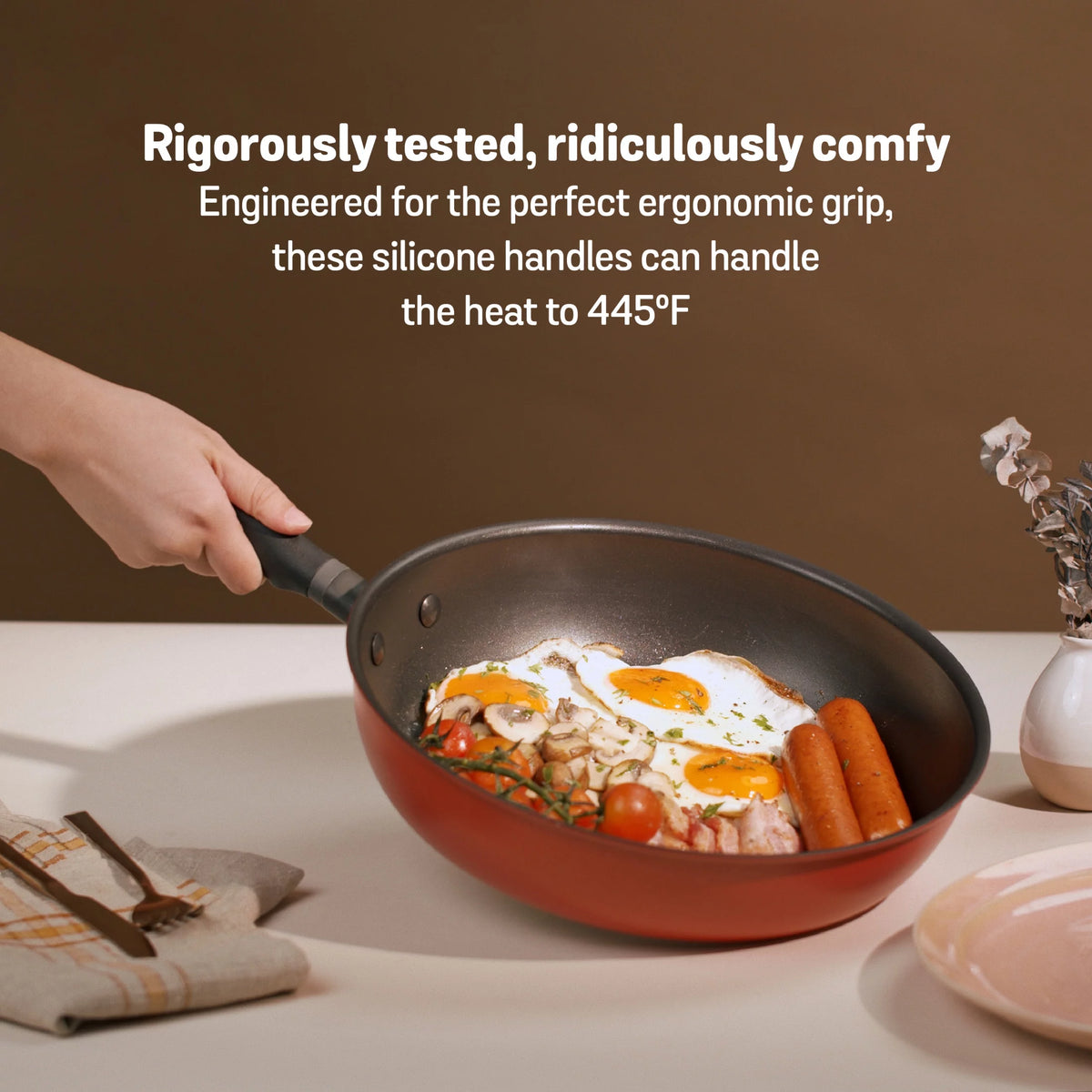 6 Piece Aluminum Nonstick Stainless Steel Cookware Set K182
