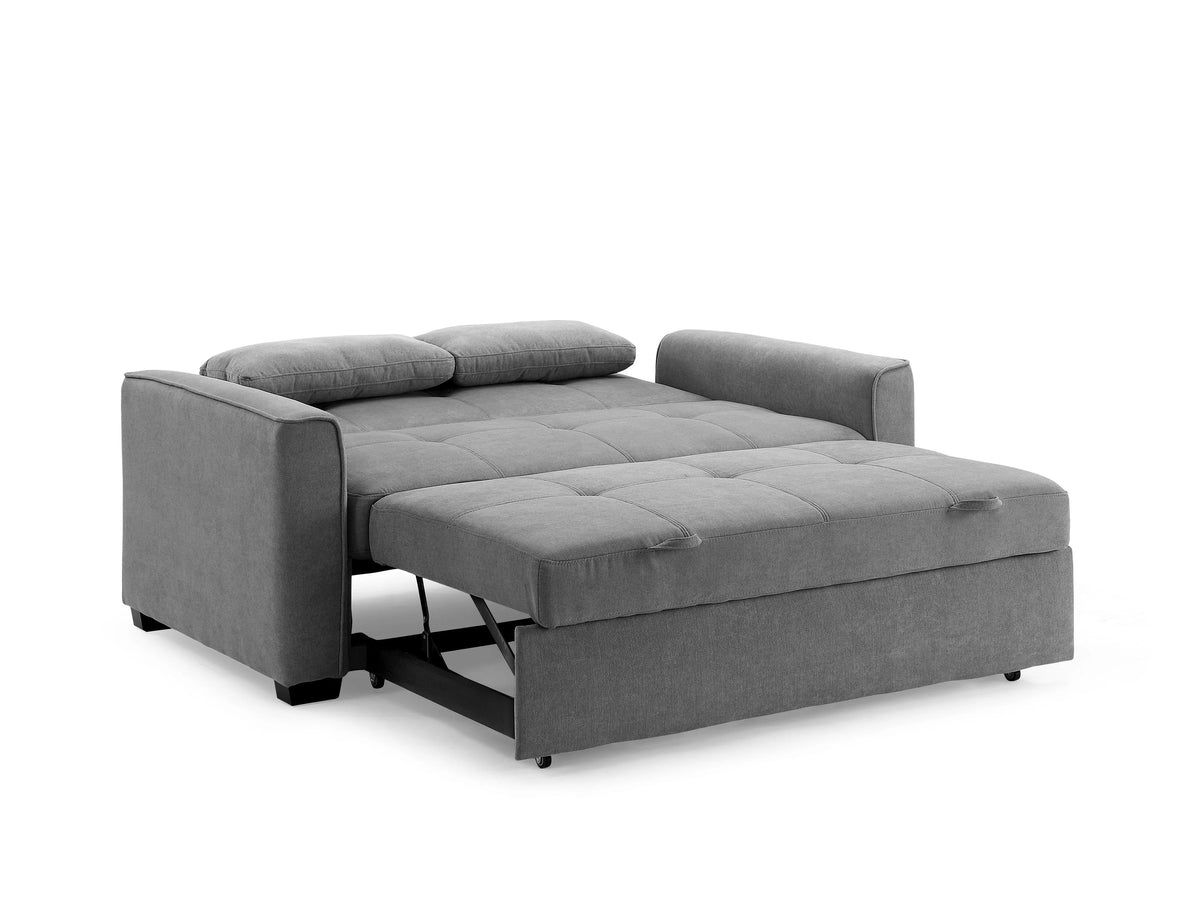 Light Gray Chenille Sleeper Sofa with Accent Pillows B467