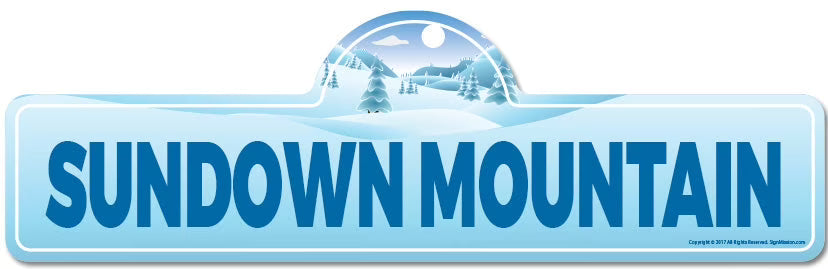 Sundown Mountain Street Sign Indoor Outdoor Skiing Skier Snowboarder Décor I15984
