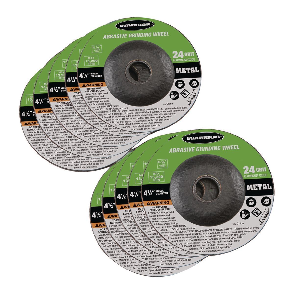 4-1/2 in. 24 Grit Metal Grinding Wheel 10-Pack R91940