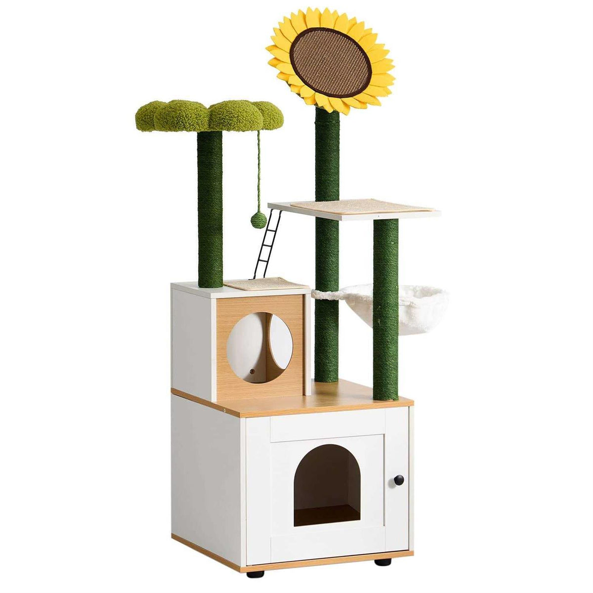 Cat Tree with Litter Box Enclosure and Scratching Posts L457