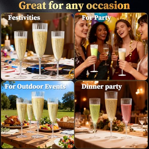 16 Pack 6oz Clear Champagne Flutes Q9944