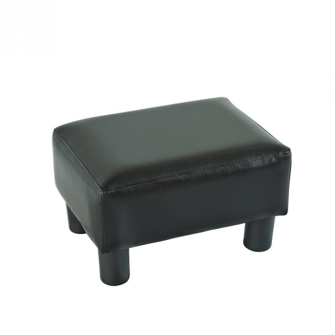 Black PU Leather Ottoman Footstool E543