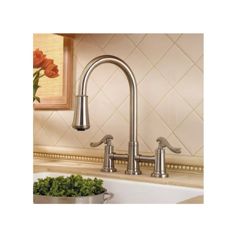 Brushed Nickel 2-Handle Pull-Down Kitchen Faucet H2722
