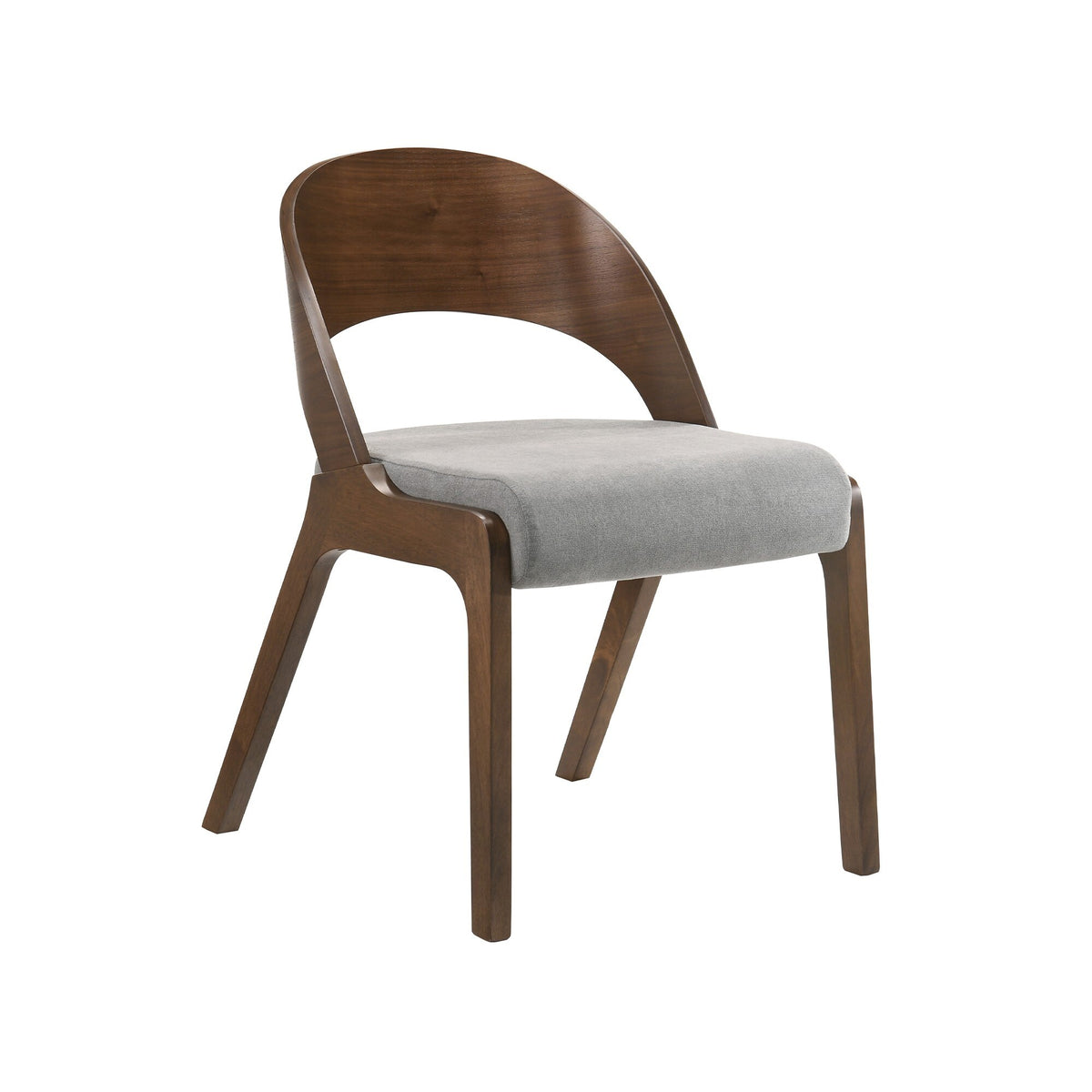 Brown and Gray Curved Back Wood Dining Chair, Set of 2 D8995