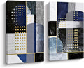 Abstract Geometry Black Gold Canvas Wall Art Y924983