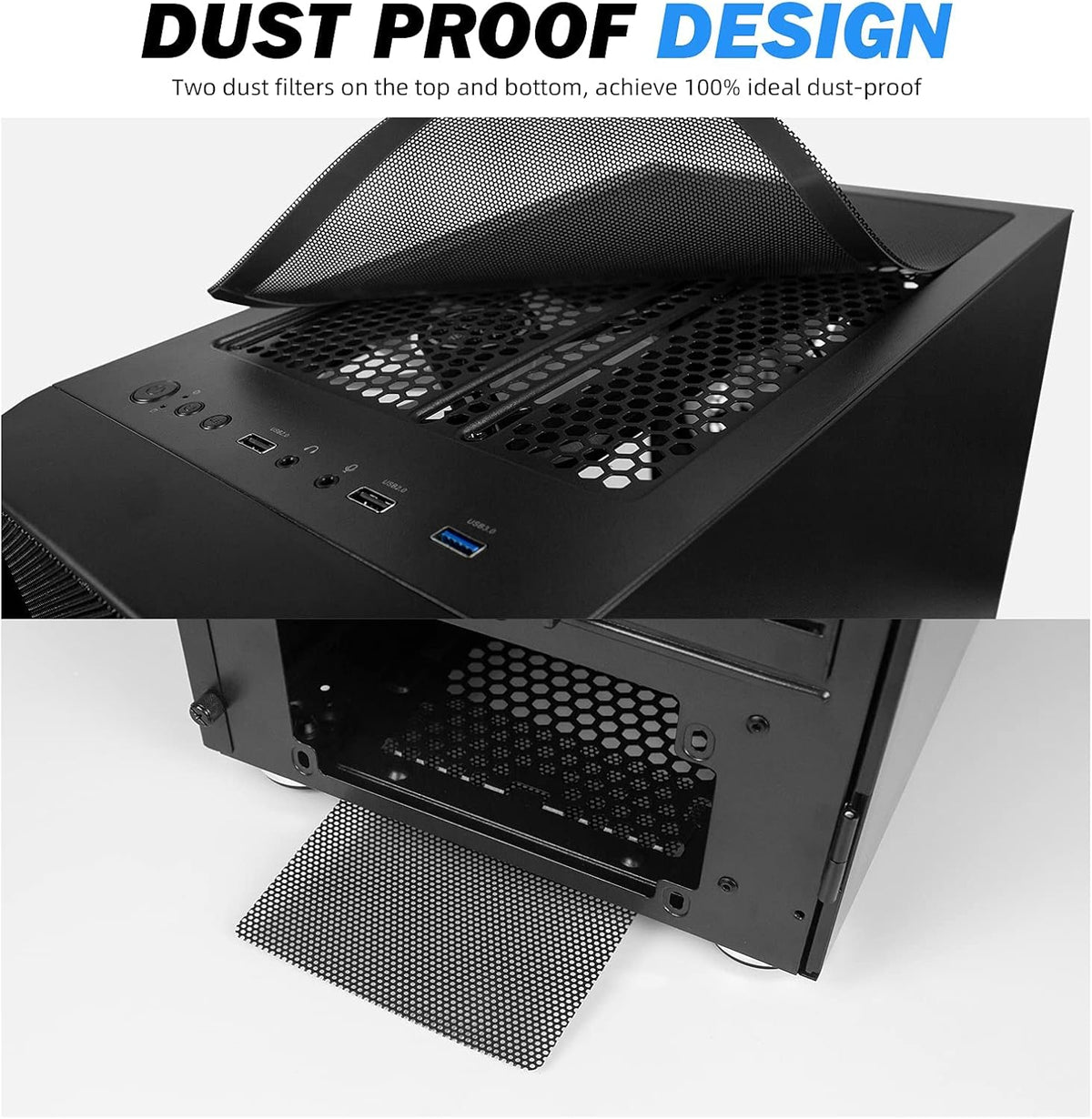 ATX Mid-Tower PC Gaming Case with 6 x 140mm RGB Fans & USB 3.0 Port Glass Side Panel G747