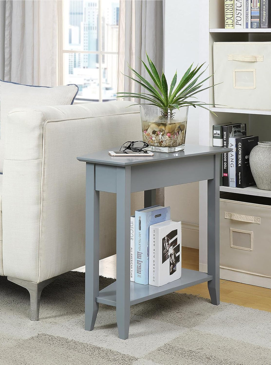 Gray Wedge End Table K702