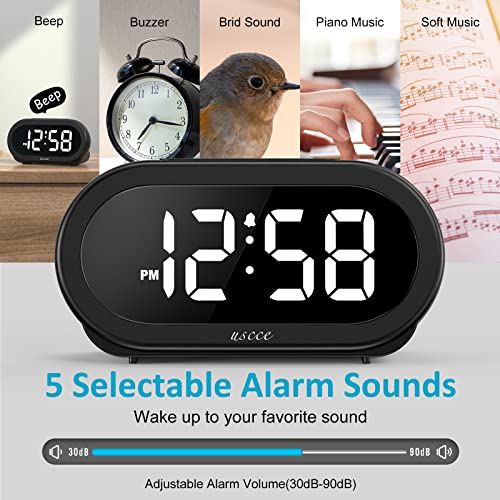 Small LED Digital Alarm Clock with Snooze, USB Charger S889451