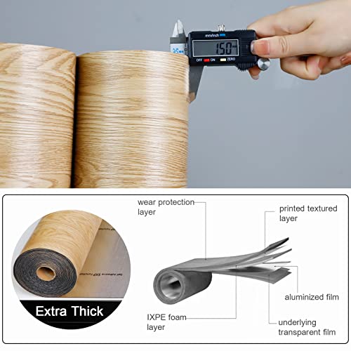 Light Wood Peel and Stick Vinyl Flooring Roll 23"x 393" 64 Sq.Ft S604717