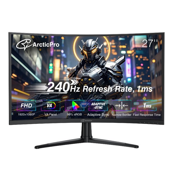 22 inch Full HD Computer Monitor, 100Hz Refresh Rate, Frameless, VESA, HDMI, VGA T135930
