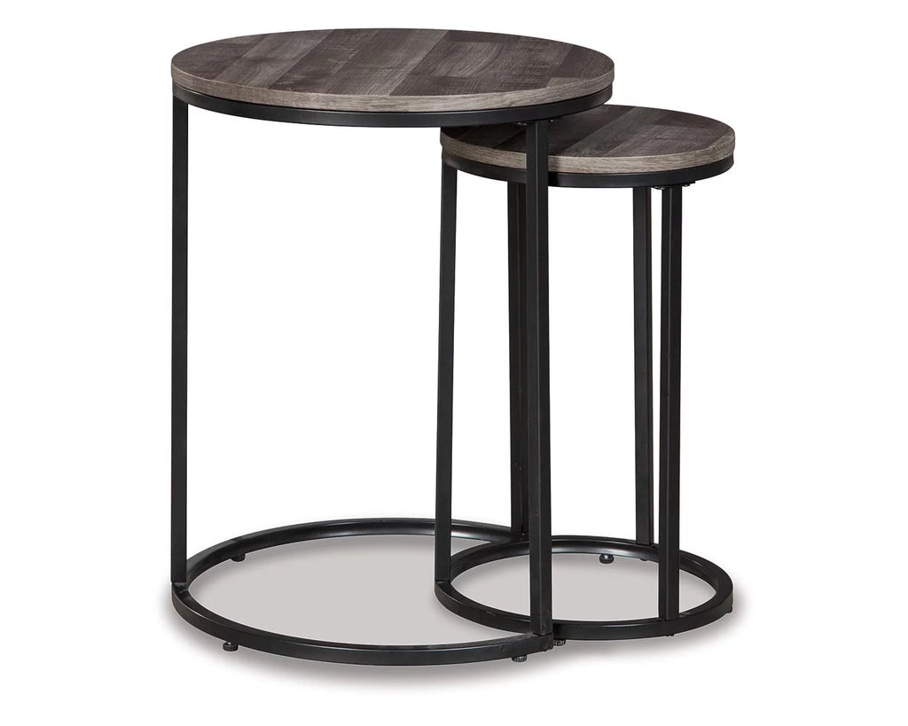 Accent Table Set of 2 Black/Gray F277537