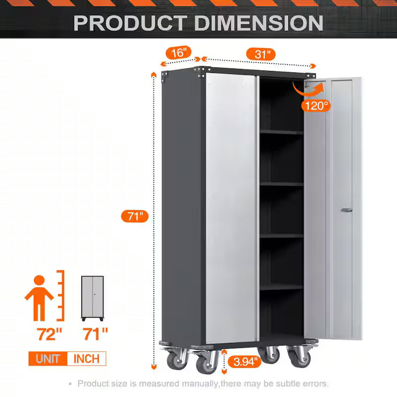 Metal Rolling Tool Storage Cabinet in Black and Grey B34626