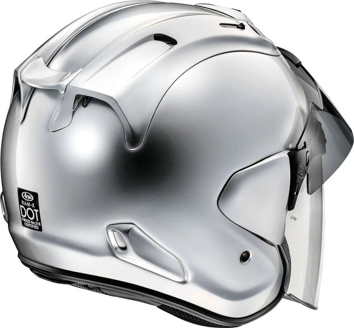 Aluminum Silver Open Face Motorcycle Helmet XXL S7336