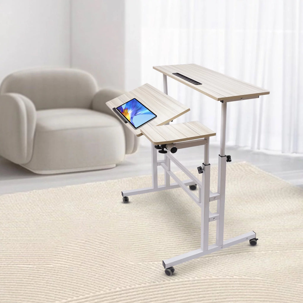 Mobile Adjustable Height Standing Desk with Wheels H49187