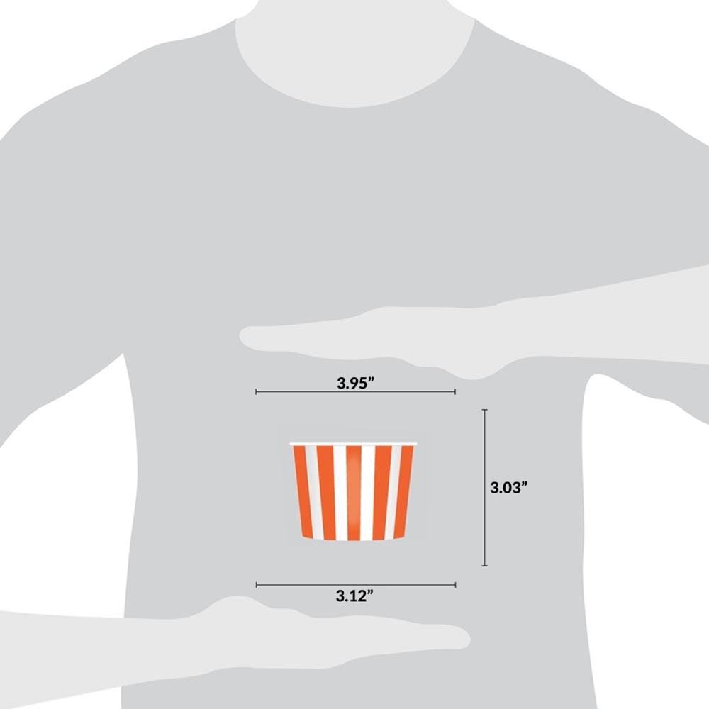 12 oz Orange Striped Ice Cream Cups, 1 Case of 1,000 Cups J773264