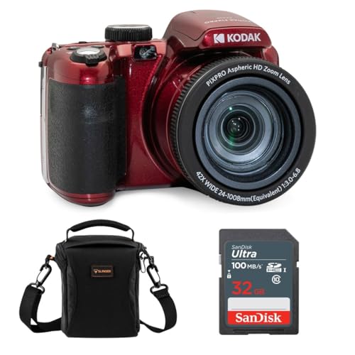 Red 20MP Full HD Digital Camera with 32GB Memory Card and Camera Bag V62251