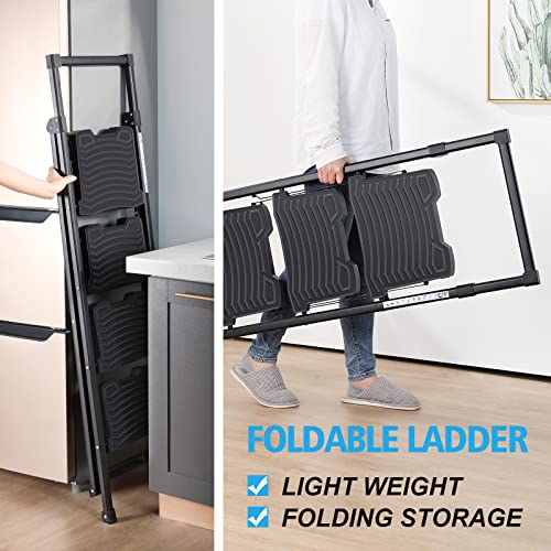 5 Step Steel Ladder with Handrail and Tool Platform V749332