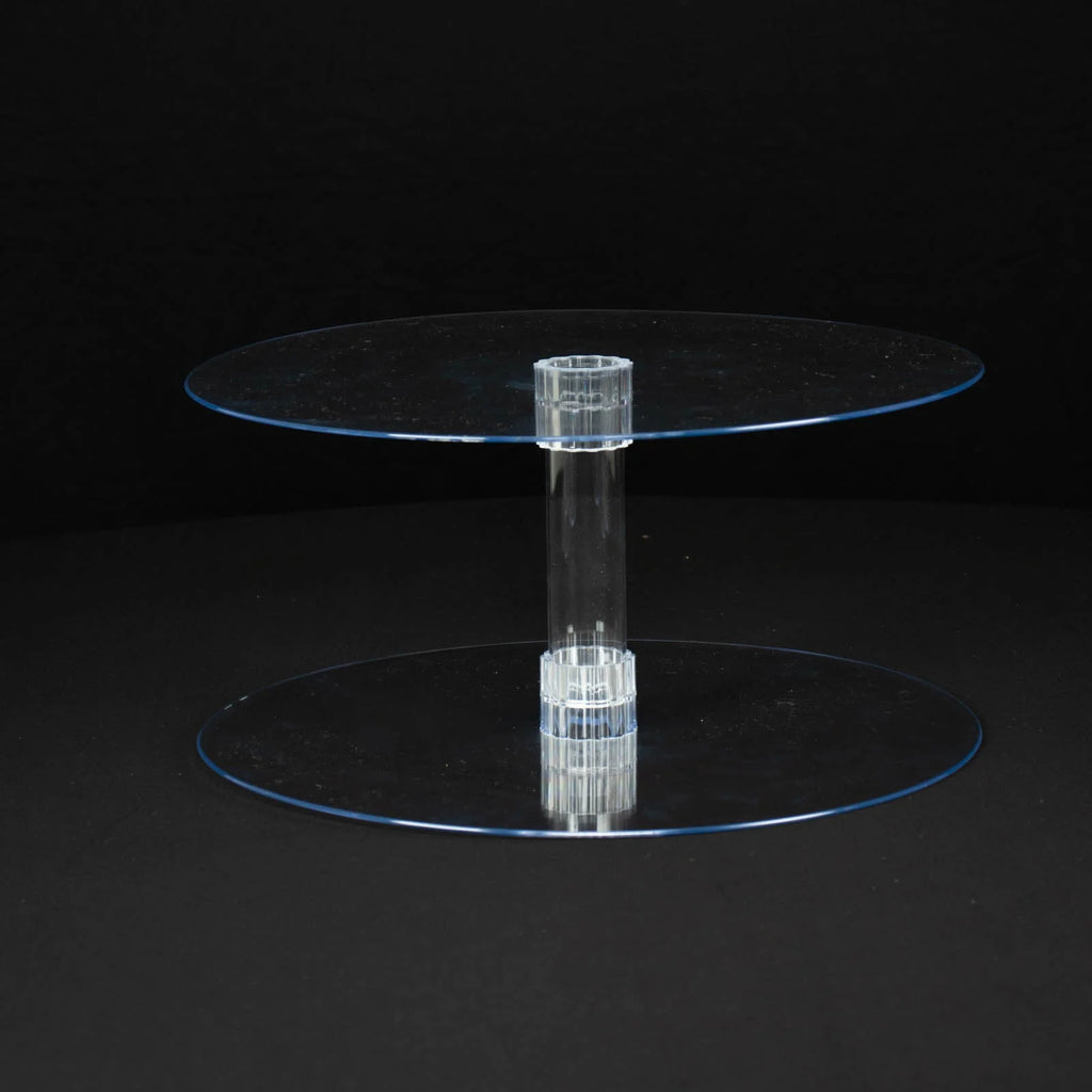 2 Tier 18 inch Acrylic Crystal Glass Clear Cupcake Stand K40844