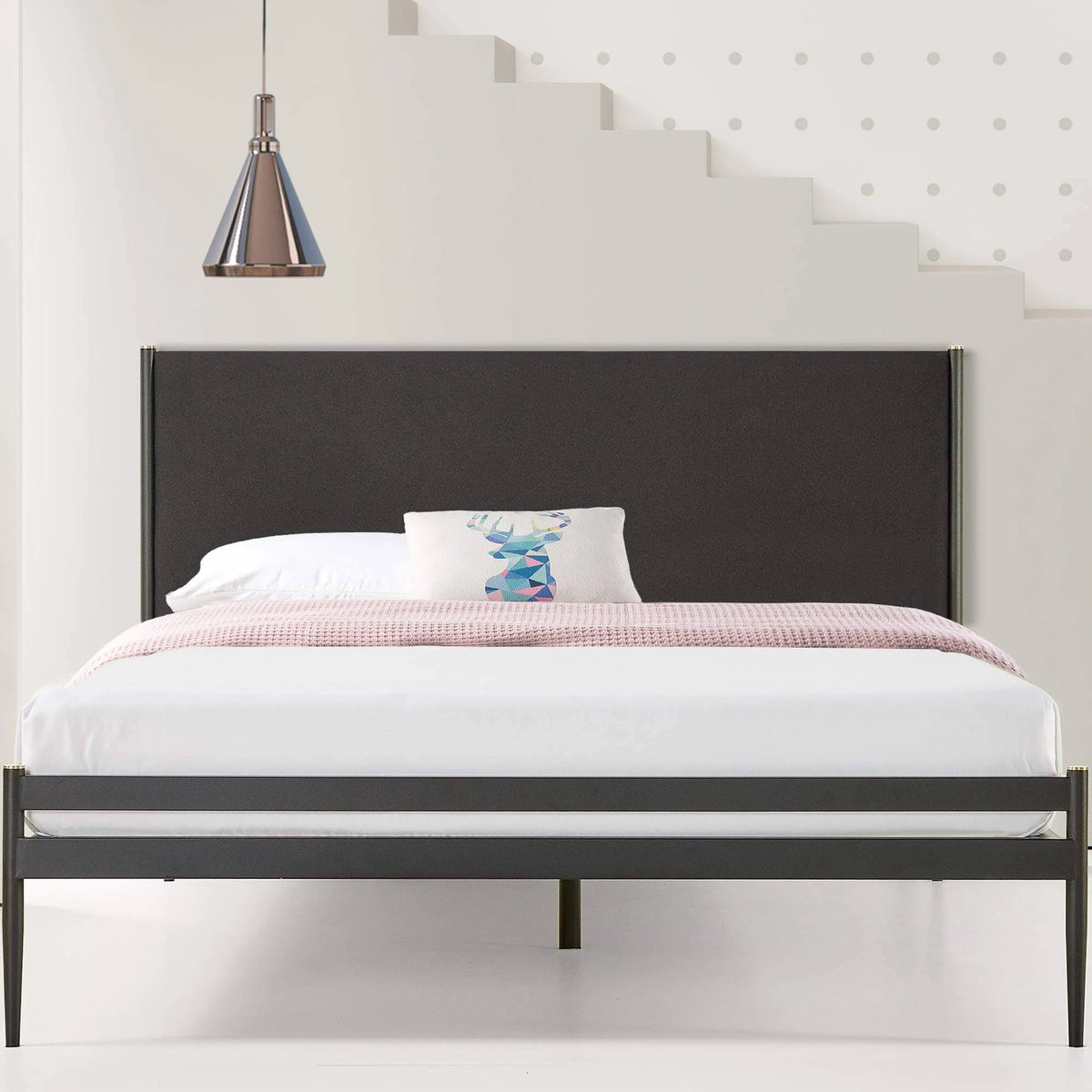 Black Twin Metal Platform Bed Frame A84873