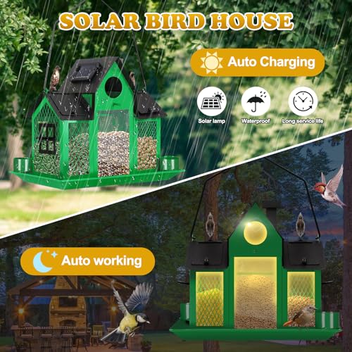 Blue Metal Hanging Bird Feeder O470655
