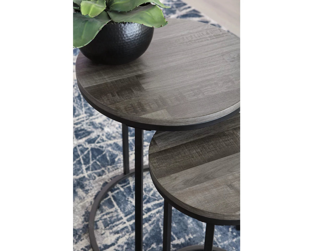 Accent Table Set of 2 Black/Gray F277537