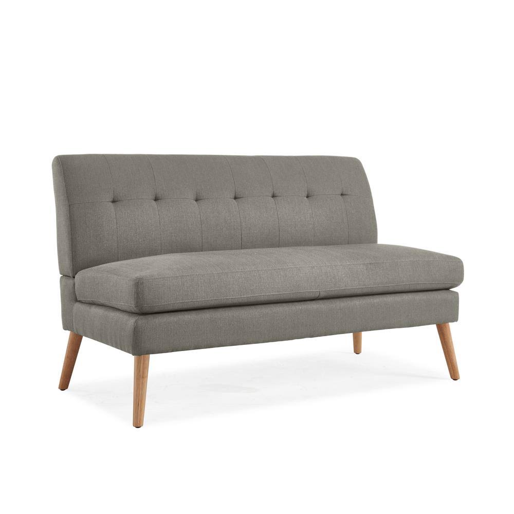 Dove Gray Linen-Like Fabric 2 Seat Armless Loveseat K356540