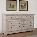 Antique White Wood Seven Drawer Dresser C102746