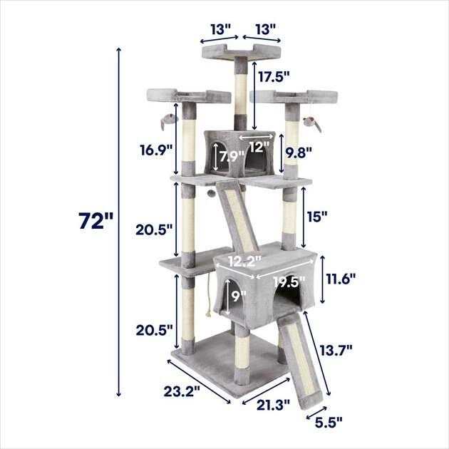 72-in Faux Fur Cat Tree Condo Q656