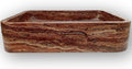 Tan Travertine Rectangle Stone Bathroom Vanity Sink Y461