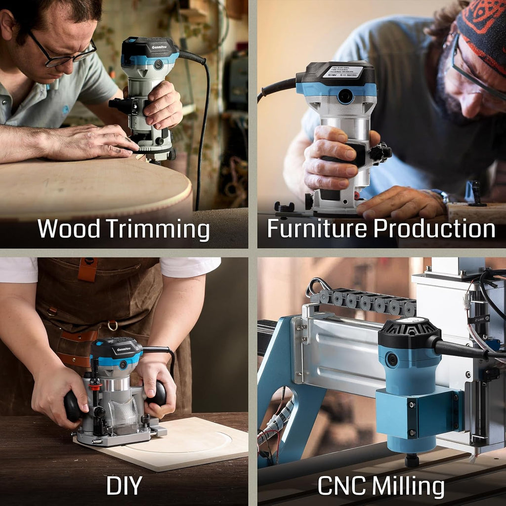 4040-PRO CNC Machine with 65mm Diameter Palm Trimmer Router Q264