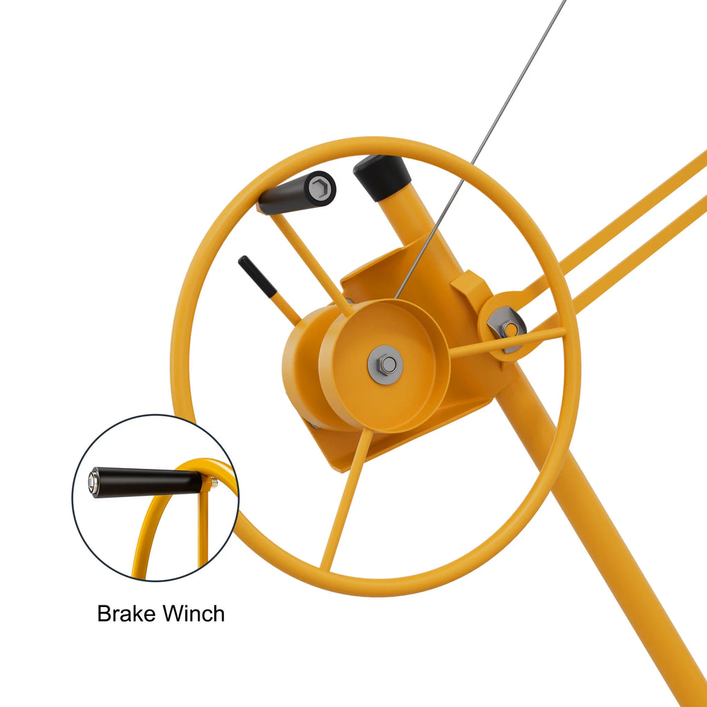 11FT Drywall Rolling Lifter Panel Hoist Jack Tool, Steel, 150lb Capacity, Yellow X3218