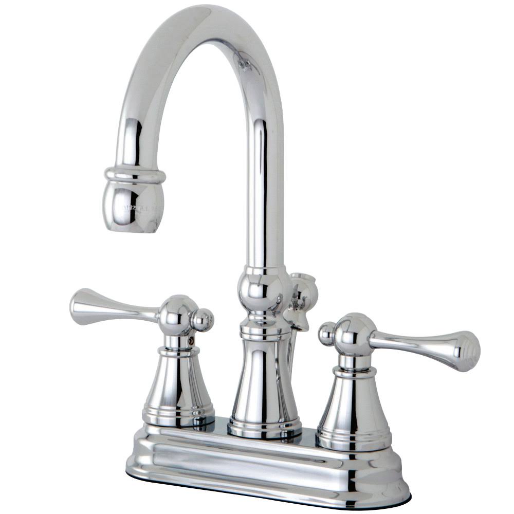 Chrome Centerset Lavatory Faucet with Metal Handle U48685
