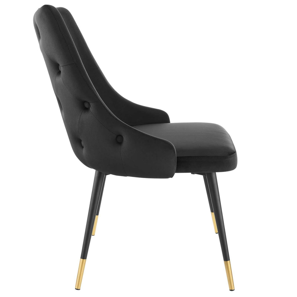 Black Performance Velvet Dining Side Chair Set of 2 Y361