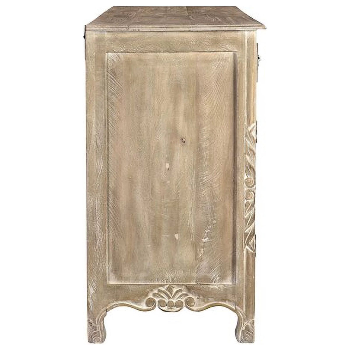 Gray 6 Drawer 2 Door Solid Wood Sideboard L328