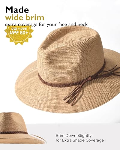 Wide Brim UV UPF 80+ Foldable Packable Straw Sun Hat G188