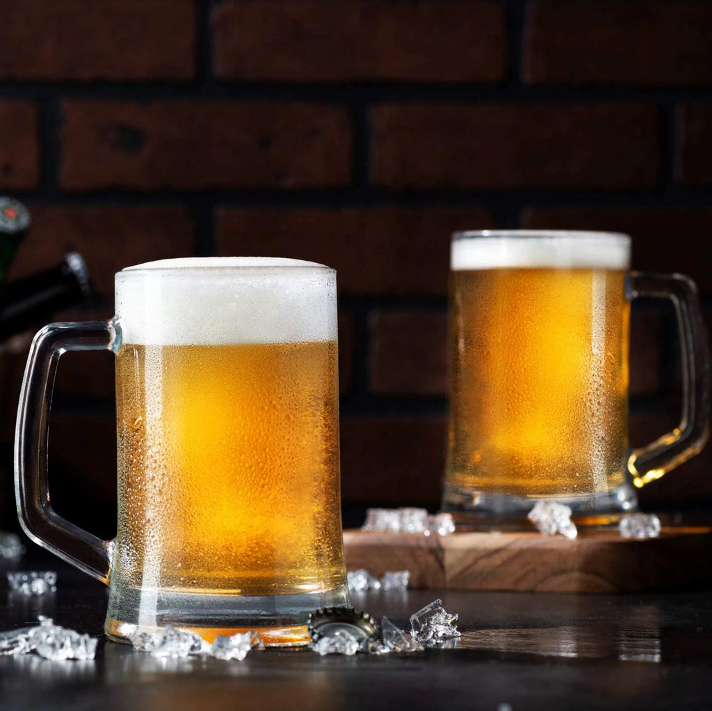 Clear 12 oz Glass Beer Mugs Set of 4 Q639667