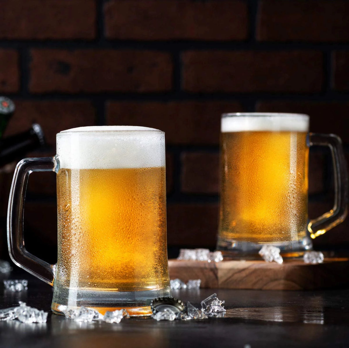 Clear 12 oz Glass Beer Mugs Set of 4 Q639667