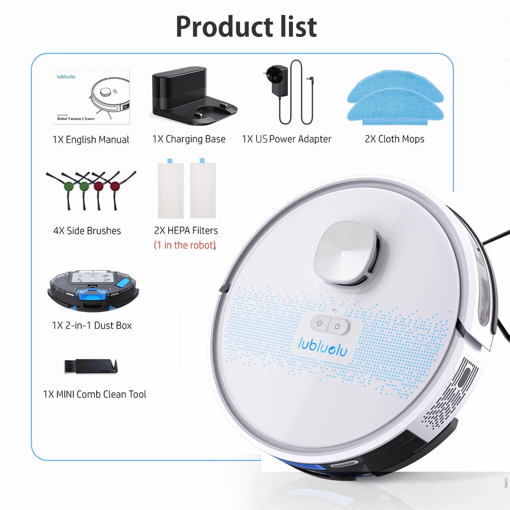 Robot Vacuum Cleaner and Mop Combo with WiFi Voice Control M43630