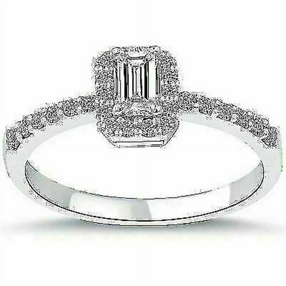 14k White Gold Pave Halo Diamond Engagement Ring X110