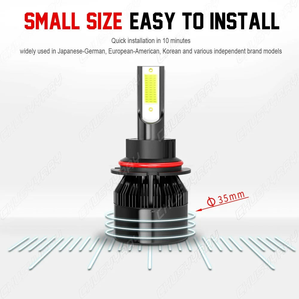 LED Headlight + Fog Light Bulbs Kit 4X Y9813