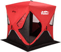 Red 1-2 Person 58X58X66 Waterproof Pop-up Ice Shelter Tent with Carrier Bag X772744