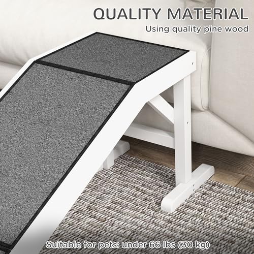 Natural 74" x 16" x 25" Dog Ramp with Non-Slip Carpet H363897