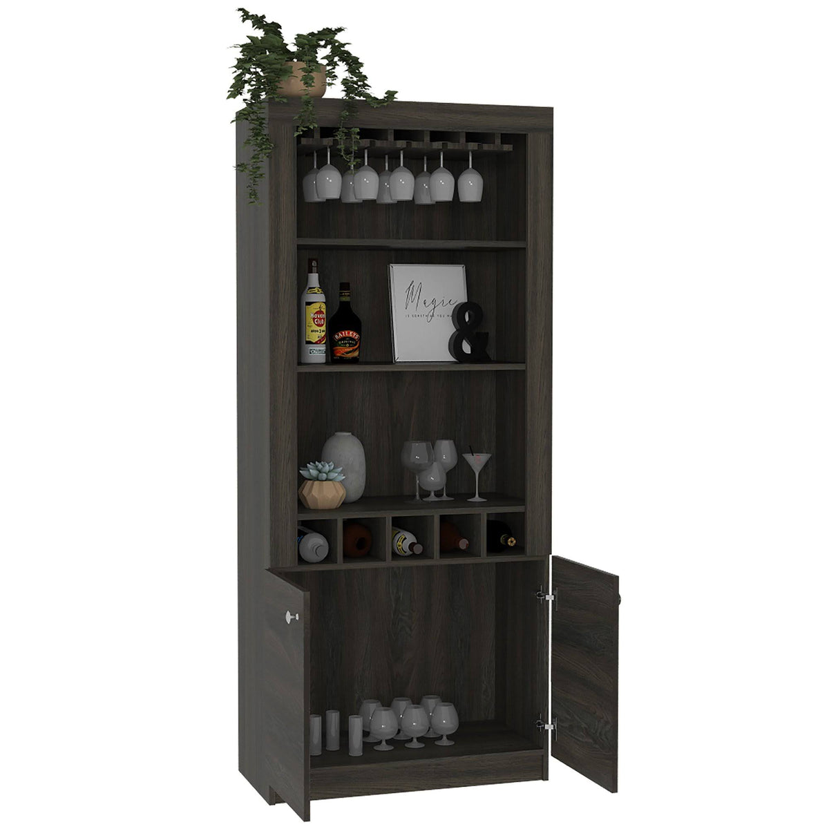Black Wengue Bar Cabinet L382667