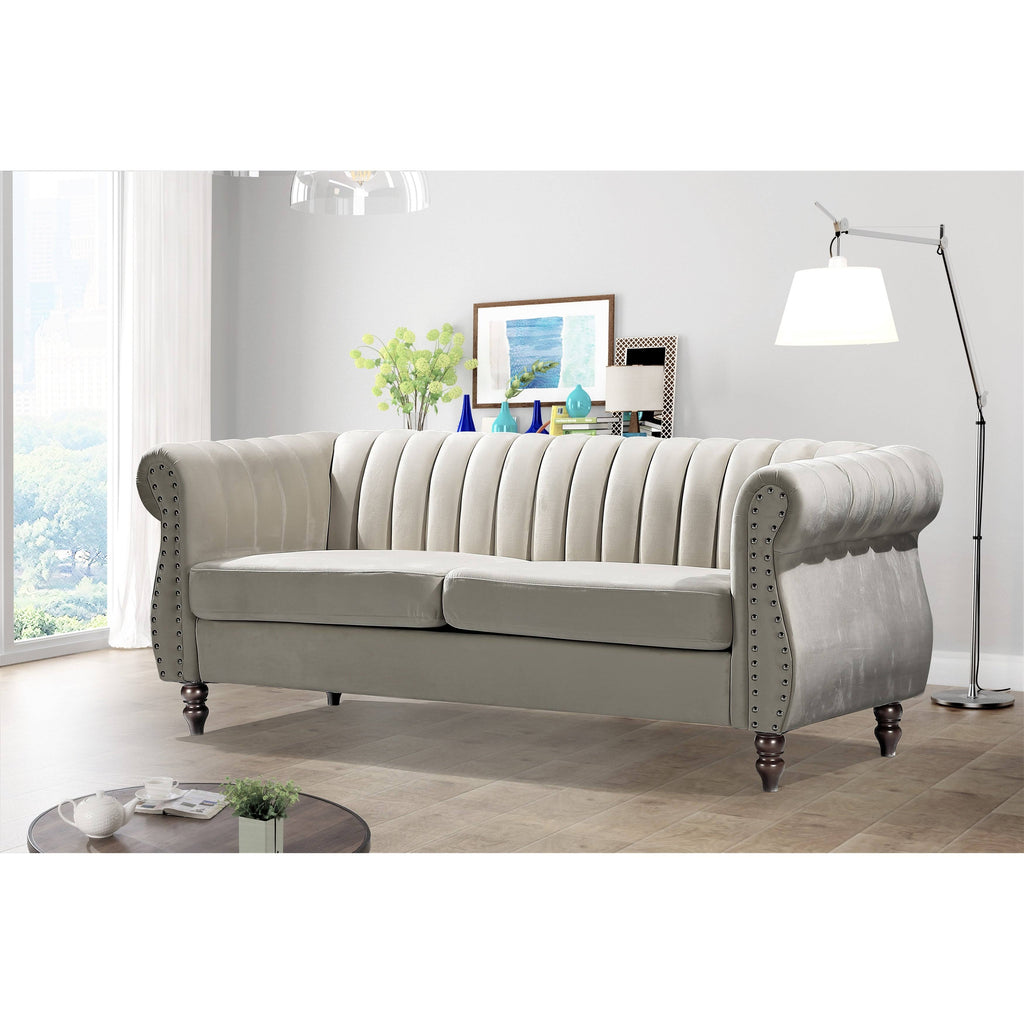 Dark Blue Velvet Chesterfield Sofa W321230