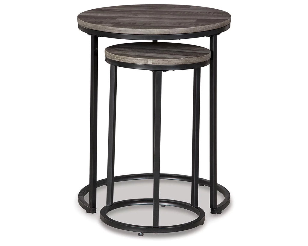 Accent Table Set of 2 Black/Gray F277537
